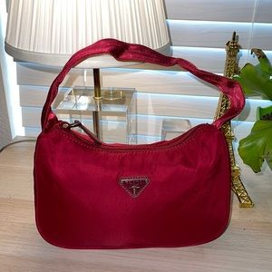 Prada red Small Nylon Bag Authentic